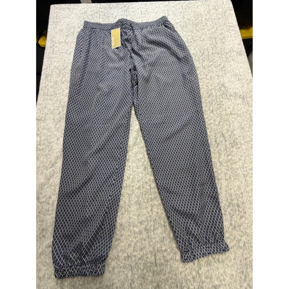 Michael Michael Kors Womens Prussian Blue Geometric Pants MU53G8E368 L